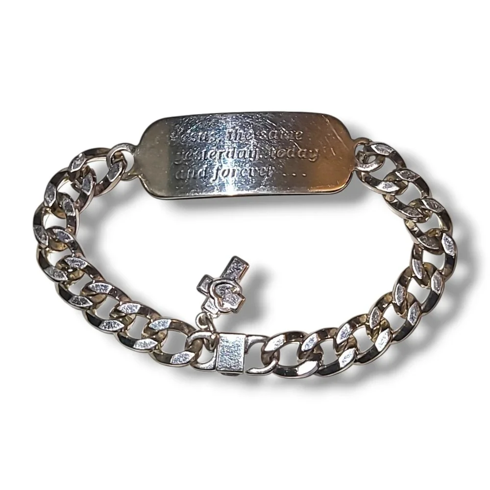 Stainless Steel Cuban Link ID Bracelet 8